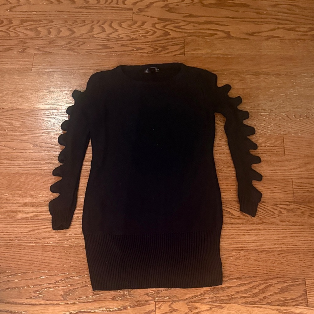Black Sweater with Unique Sleeve Design